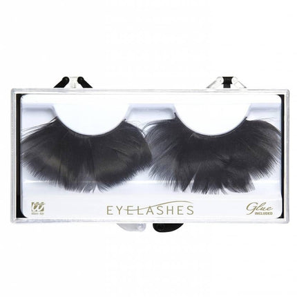 Halloweenaccessoires oogwimpers met zwarte veren