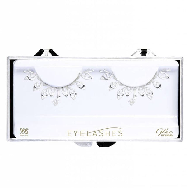 Halloweenaccessoires oogwimpers zilver tattoo
