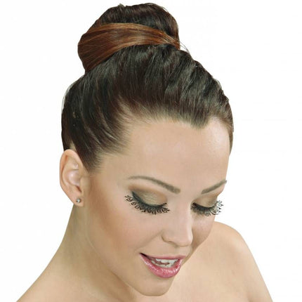 Halloweenaccessoires oogwimpers zwart tattoo