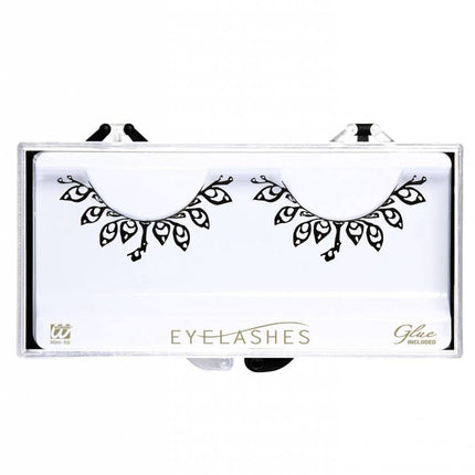 Halloweenaccessoires oogwimpers zwart tattoo