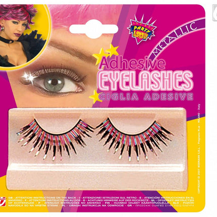 Halloweenaccessoires oogwimpers zwart/goud of zwart/zilverlang