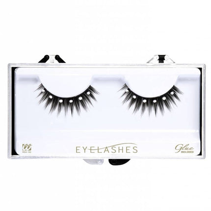 Halloweenaccessoires oogwimpers zwartpuntig met strass