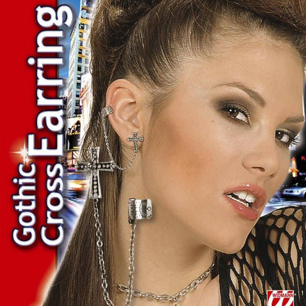 Halloweenaccessoires oorbellen kruis