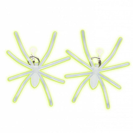 Halloweenaccessoires oorringen spin lichtgevend in donker