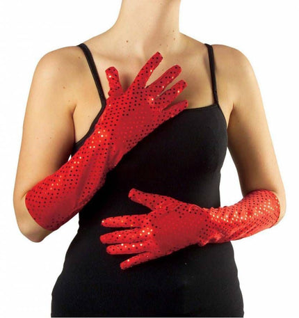 Halloweenaccessoires pailletten handschoenen goud/zilver