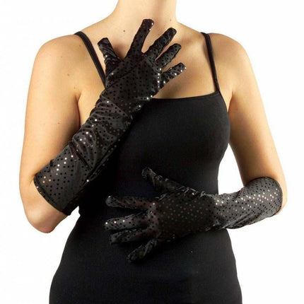 Halloweenaccessoires pailletten handschoenen goud/zilver