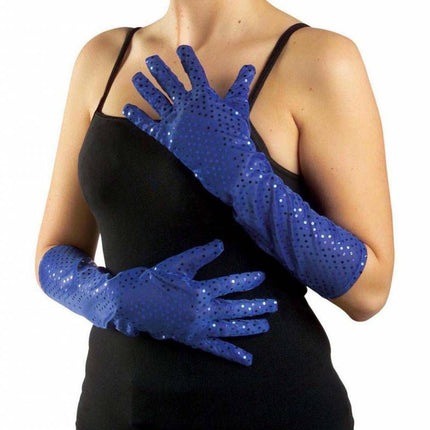 Halloweenaccessoires pailletten handschoenen goud/zilver