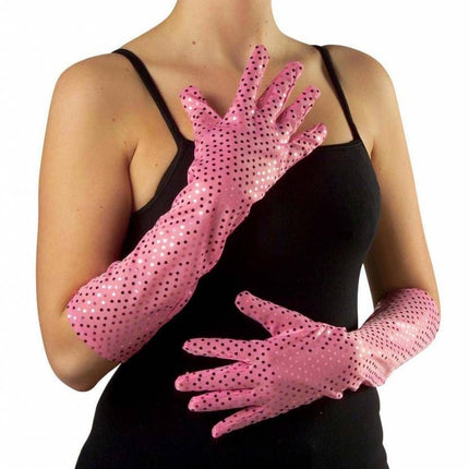 Halloweenaccessoires pailletten handschoenen goud/zilver