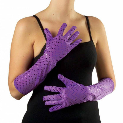Halloweenaccessoires pailletten handschoenen goud/zilver