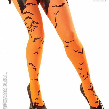 Halloweenaccessoires: Panty met vleermuizen in 3 kleuren