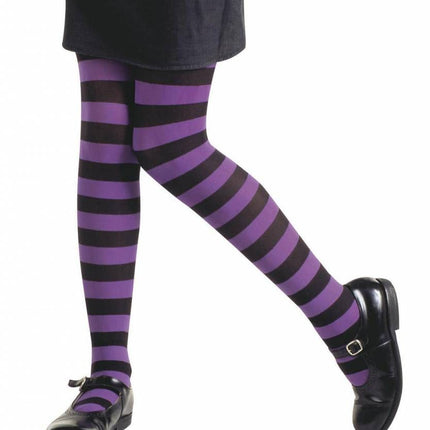 Halloweenaccessoires panty voor kinderen gestreept