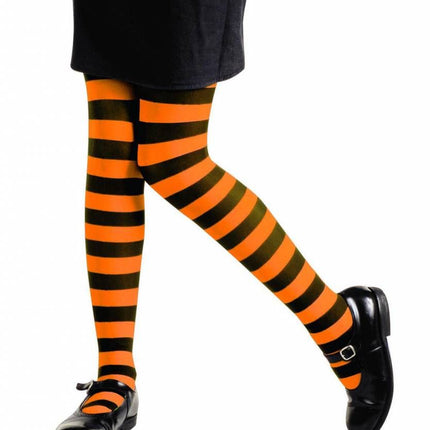 Halloweenaccessoires panty voor kinderen gestreept