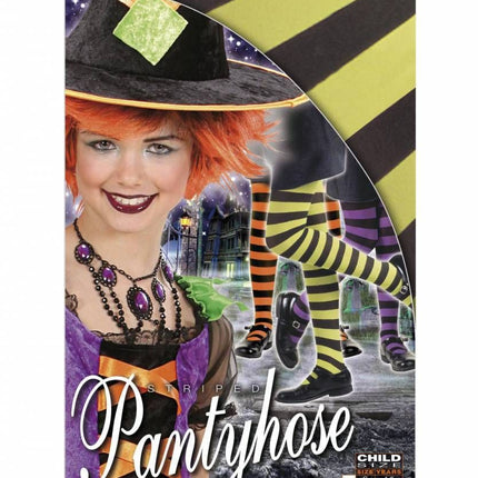 Halloweenaccessoires panty voor kinderen gestreept