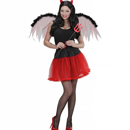 Halloweenaccessoires petticoat zwart met rood