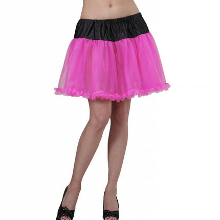 Halloweenaccessoires petticoat zwart met roze tule