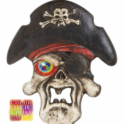 Halloweenaccessoires piratenschedel met meerkleurig licht