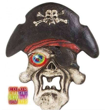 Halloweenaccessoires piratenschedel met meerkleurig licht