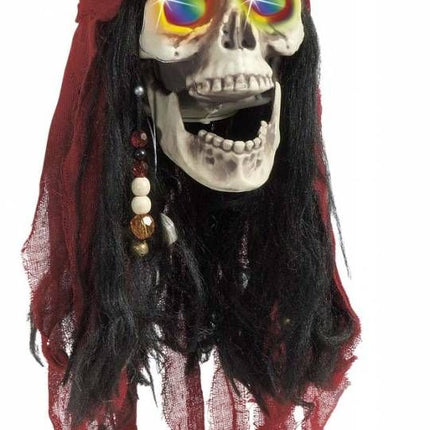 Halloweenaccessoires: Piratenschedel met verlichte ogen