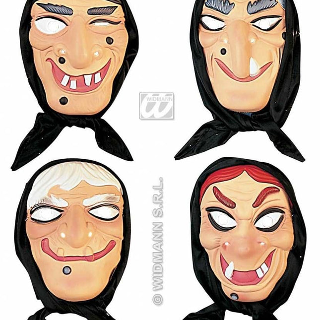 Halloweenaccessoires plastic maskerheks met doek