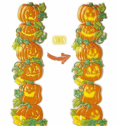 Halloweenaccessoires pompoen verticale decoratie 41x132cm