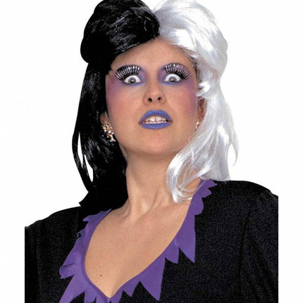 Halloweenaccessoires: Pruik Black & White