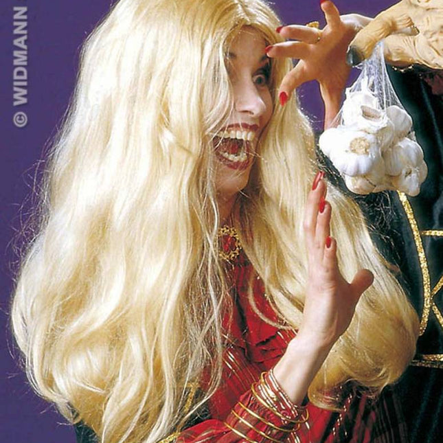 Halloweenaccessoires pruik heks Morgana blond