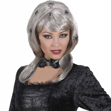 Halloweenaccessoires: Pruik Spiderlady