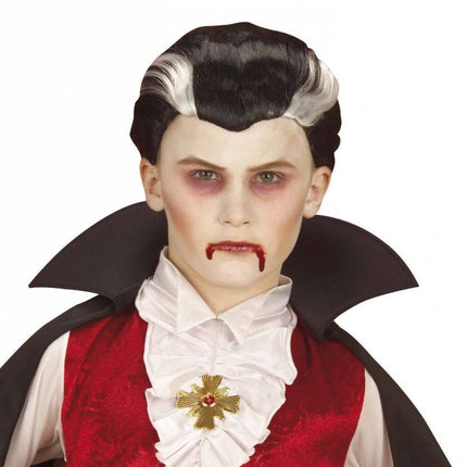 Halloweenaccessoires pruik vampier kind