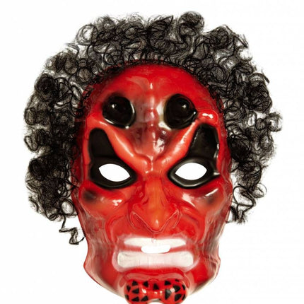 Halloweenaccessoires pvc duivelmasker met haar