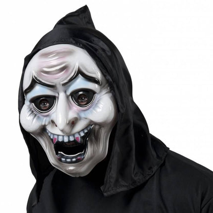 Halloweenaccessoires pvc heksenmasker met kap