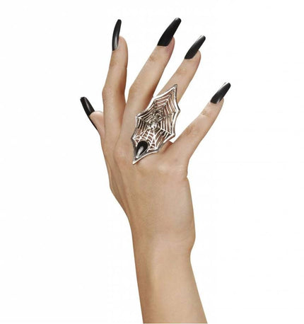 Halloweenaccessoires: Ring met spinnenweb