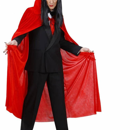 Halloweenaccessoires rode cape fluweel 145cm