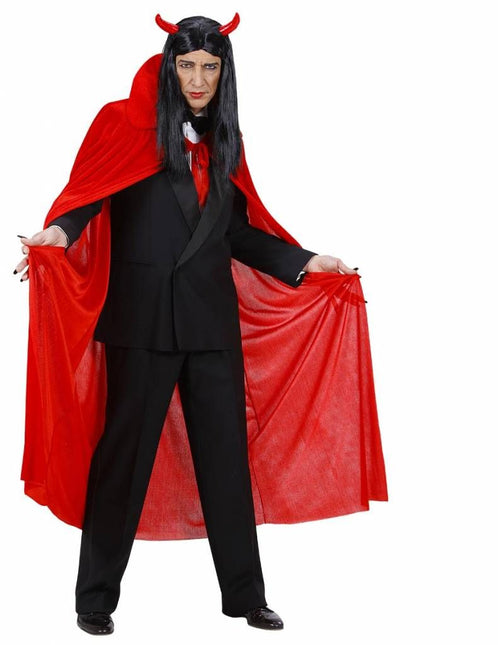 Halloweenaccessoires rode cape fluweel 145cm