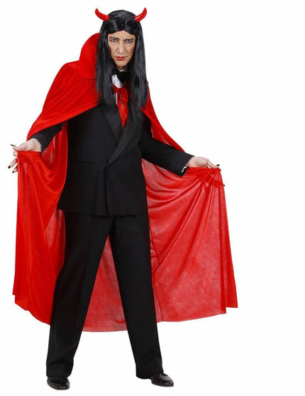 Halloweenaccessoires rode cape fluweel 145cm