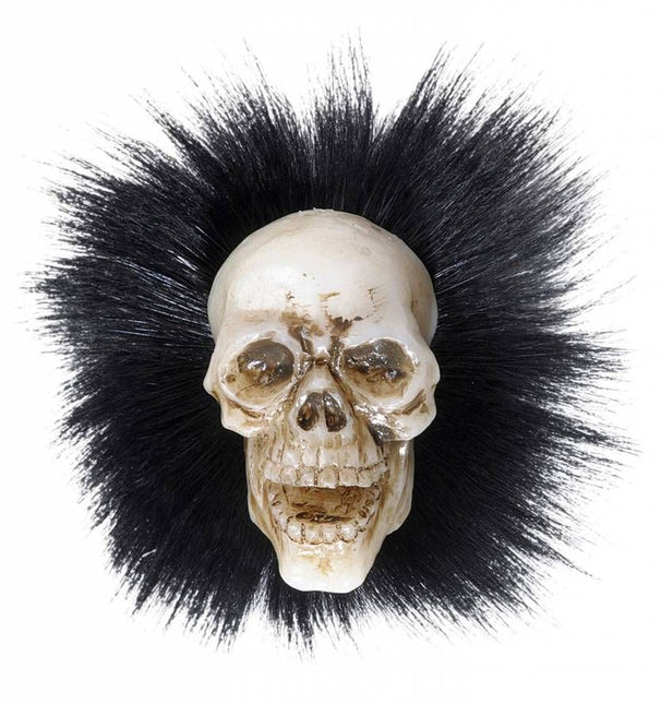 Halloweenaccessoires: Schedelbroche met veren