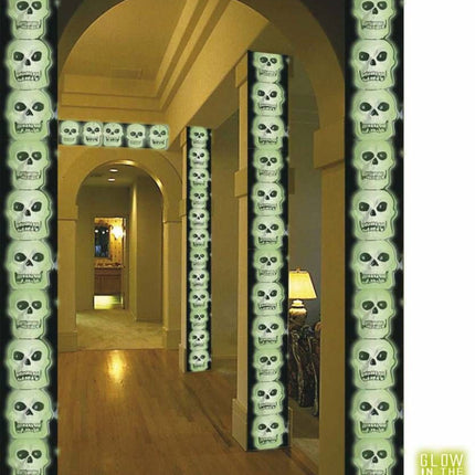 Halloweenaccessoires schedeldecoratie 3dvertikaal 20x50cm