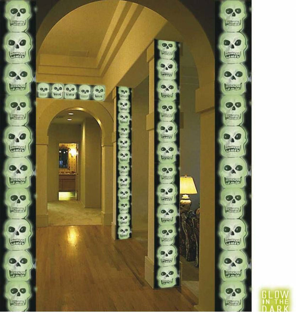 Halloweenaccessoires schedeldecoratie 3dvertikaal 20x50cm