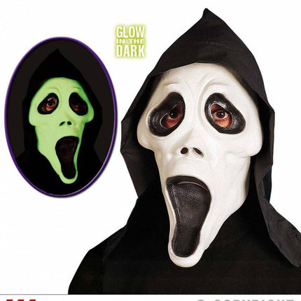 Halloweenaccessoires screammasker Glow in the dark