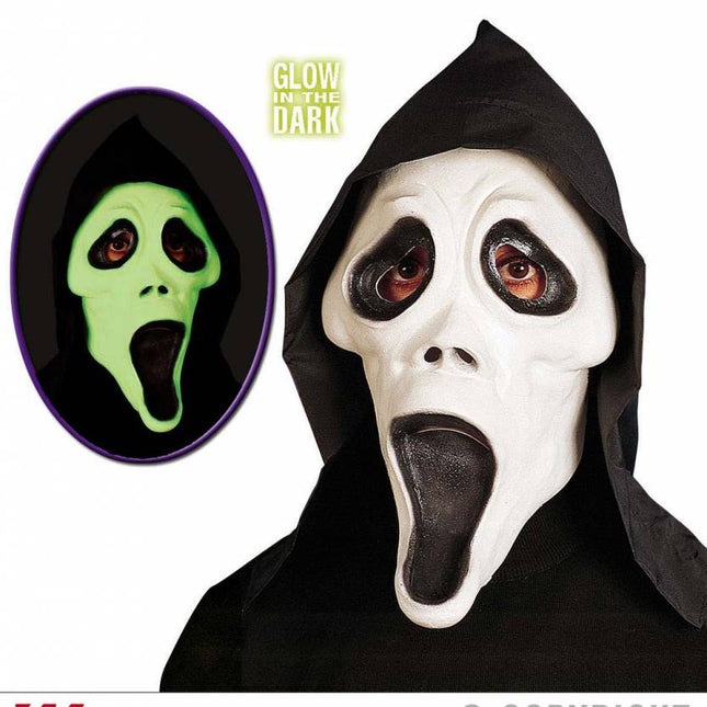 Halloweenaccessoires screammasker Glow in the dark