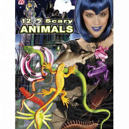 Halloweenaccessoires: Set van 12 griezel dieren