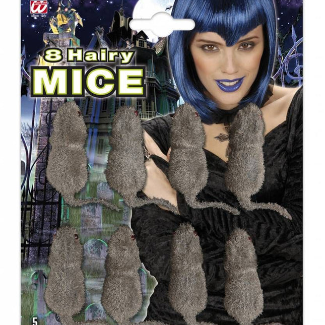Halloweenaccessoires set van 8 muizen