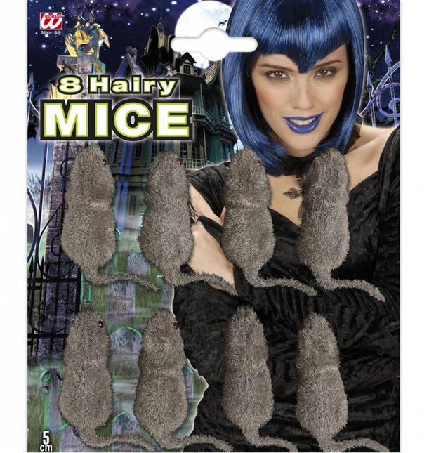 Halloweenaccessoires set van 8 muizen