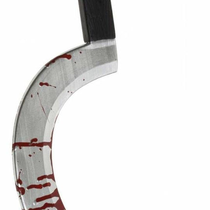 Halloweenaccessoires sikkel met bloed 45cm