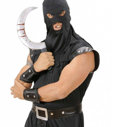 Halloweenaccessoires sikkel met bloed 45cm