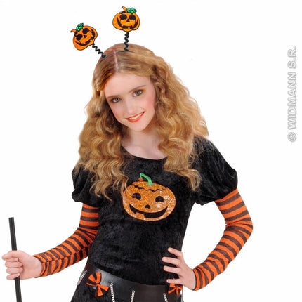 Halloweenaccessoires spiegelend hoorntje pompoen