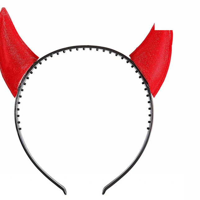 Halloweenaccessoires spiegelende duivelshoorn rood