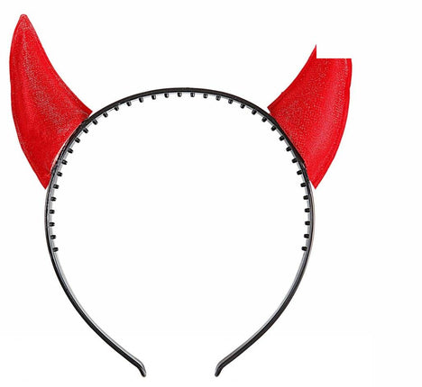 Halloweenaccessoires spiegelende duivelshoorn rood