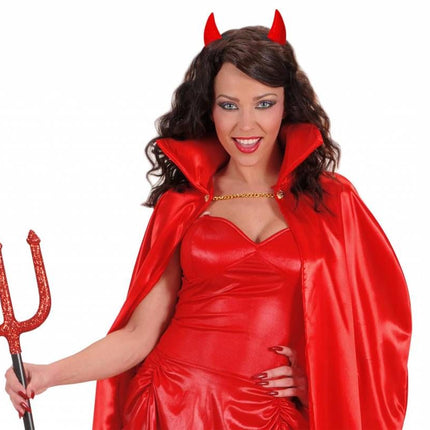 Halloweenaccessoires spiegelende duivelshoorn rood