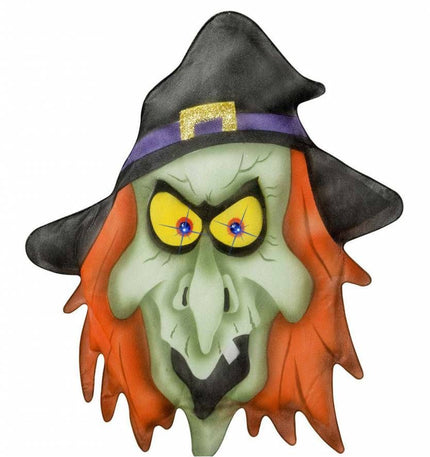 Halloweenaccessoires stoffen wanddecoatie heks