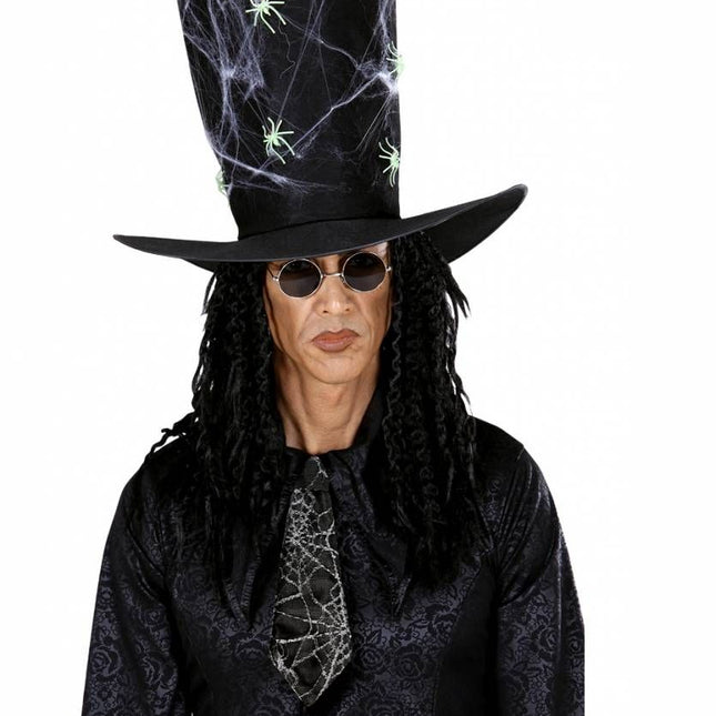 Halloweenaccessoires stropdas spinneweb 27cm